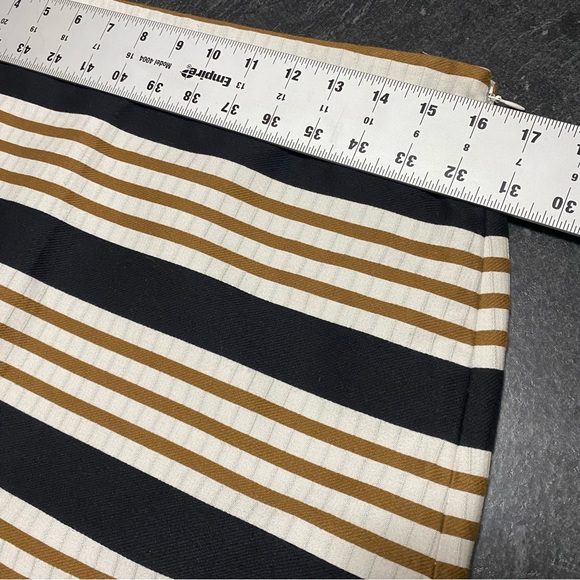 NWOT Loft A Line Striped Size 8 Lined Black/Taupe/Cream Side Zip Skirt #0590 - Picture 8 of 10